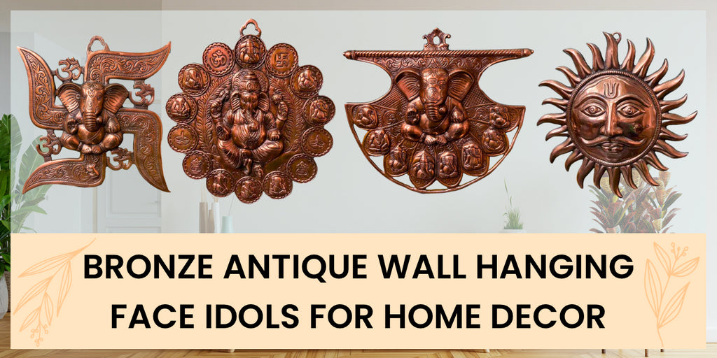 Bronze Antique Wall Hanging Face Idols For Home Decor