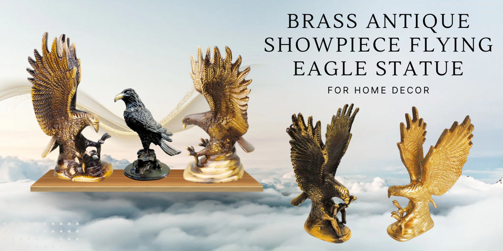 Brass Antique Showpiece Flying Eagle Statue for Home Decor