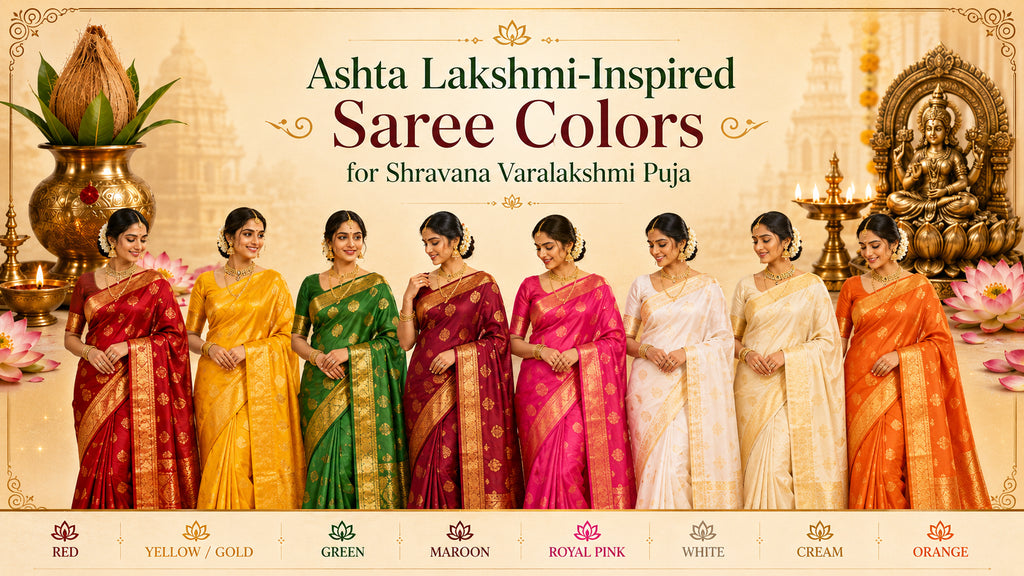 Ashta Lakshmi-Inspired Saree Colors for Shravana Varalakshmi Puja