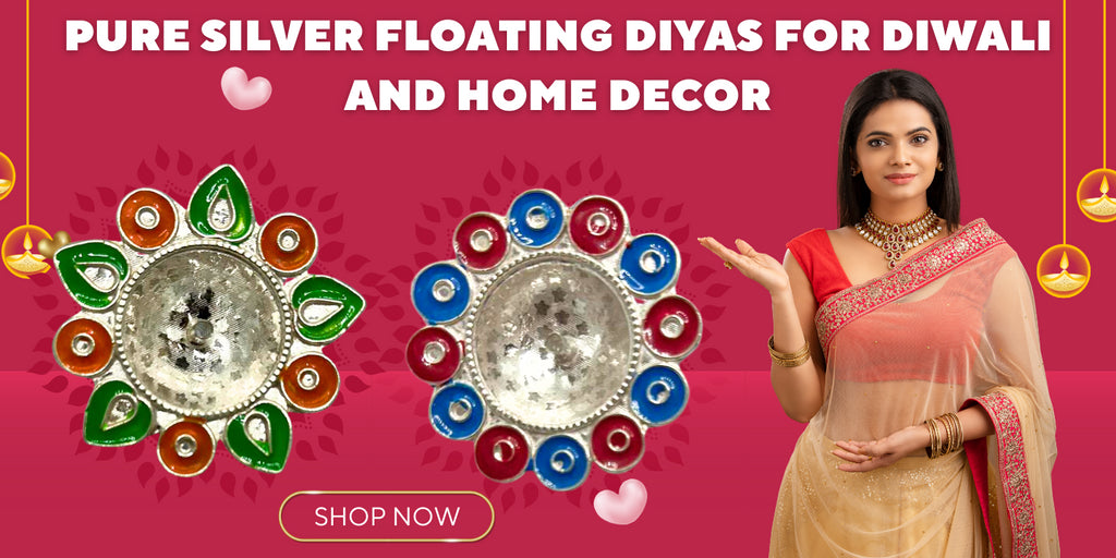 Pure Silver Floating Diyas for Diwali and Home Decor