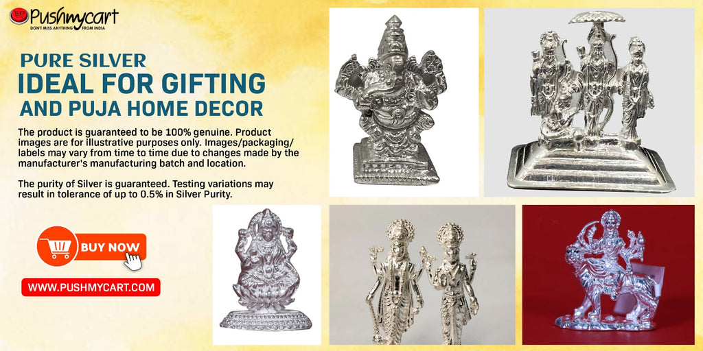 Pure Silver Idols of Gods and Goddesses For Pooja Rituals