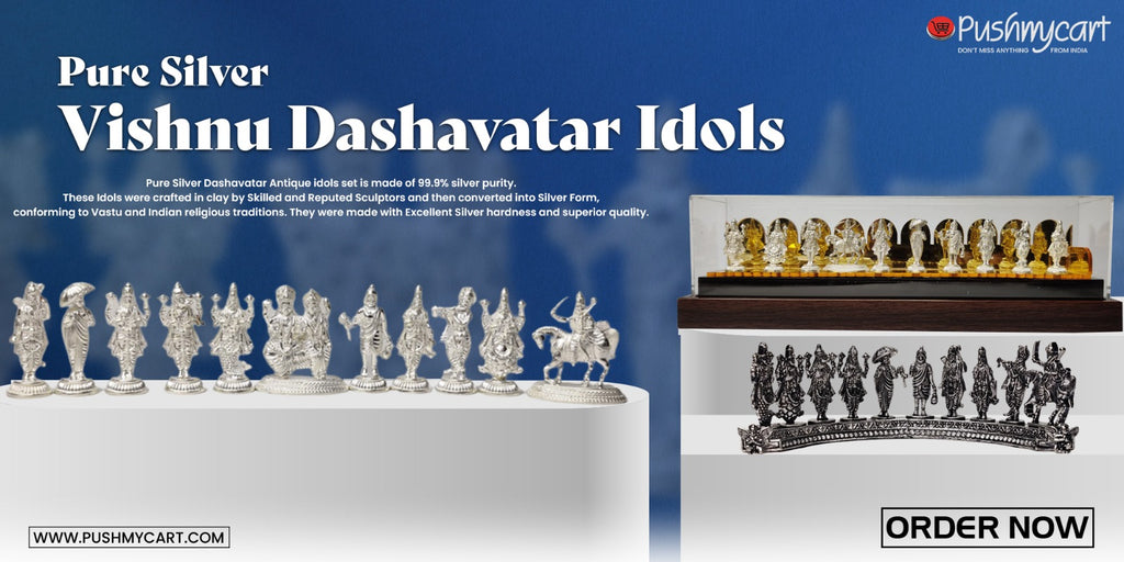 Pure Silver Vishnu Dashavatar Idols