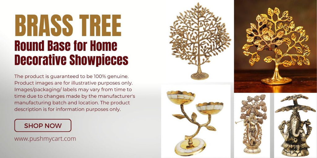 Brass Tree Round Base for Home Decorative Showpieces