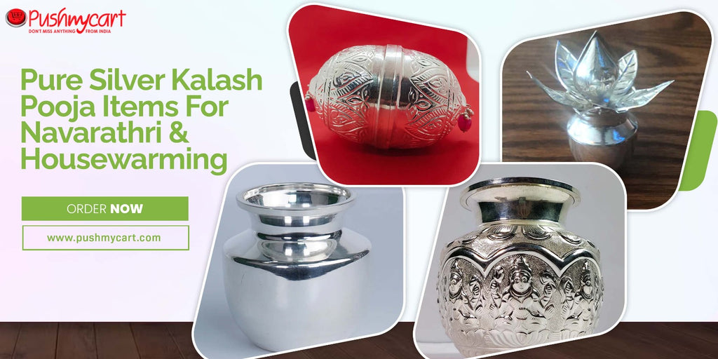 Pure Silver Kalash Pooja Items For Navarathri & Housewarming
