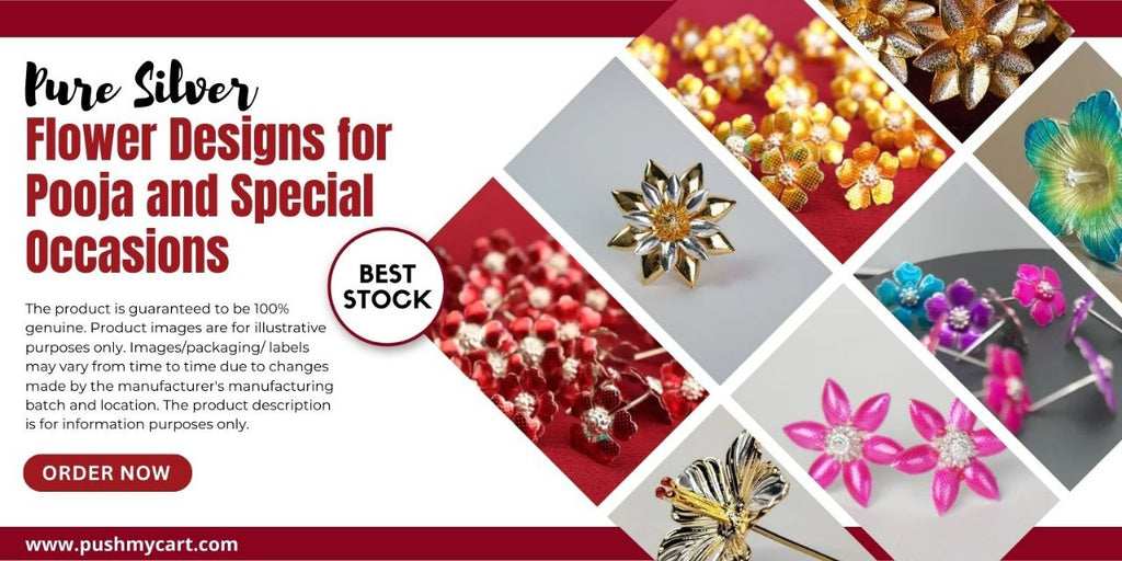 Pure Silver Flower Designs for Pooja and Special Occasions
