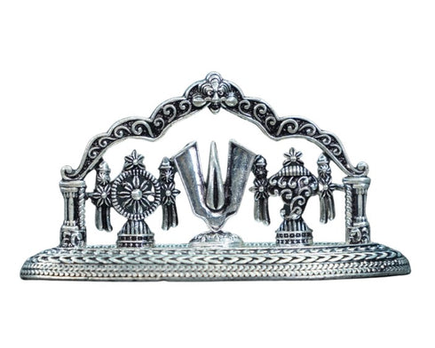 Pure Silver Antique Shanku Chakras With Frame 60.57G By Mahita Collections