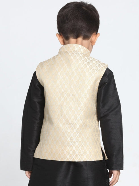 Vastramay Silk Blend Grey Baap Beta Sherwani Set