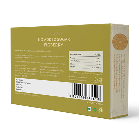 Anand Sweets Sugar Free Dryfruit Fig Burfi