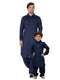 Vastramay Cotton Blend Navy Blue Baap Beta Pathani Kurta & Pyjama Set
