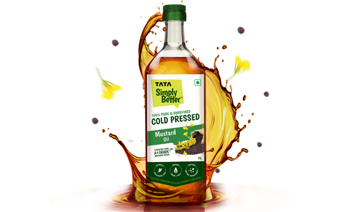 Tata Simply Better Mustard Oil 1L | 100% Pure | Unrefined & Cold-pressed | Hexane-Free