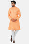 Veshbhoshaa Bluesaanchi Men'S Light Peach Dobby Kurta Set
