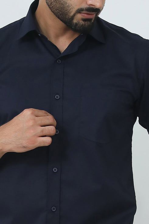 Veshbhoshaa Bluebird Men'S Blue Polycotton Formal Shirt