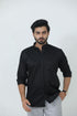 Veshbhoshaa Bluebird Men'S Black Mandarin Collar Formal Shirt