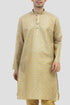Veshbhoshaa Bluesaanchi Men'S Light Golden Color Silk Kurta Set