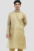 Veshbhoshaa Bluesaanchi Men'S Light Golden Color Silk Kurta Set