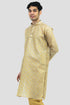 Veshbhoshaa Bluesaanchi Men'S Light Golden Color Silk Kurta Set