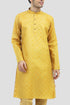 Veshbhoshaa Bluesaanchi Men'S Mango Yellow Buta Silk Kurta Set
