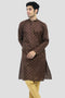 Veshbhoshaa Bluesaanchi Men'S Brown Silk Kurta Set