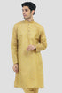 Veshbhoshaa Bluesaanchi Men'S Light Yellow Buta Silk Kurta Set