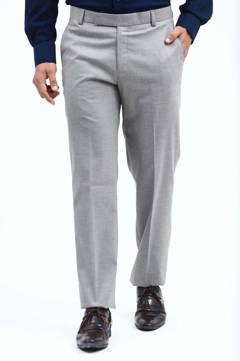 Veshbhoshaa Bluebird Men'S Steel Grey Formal Trouser