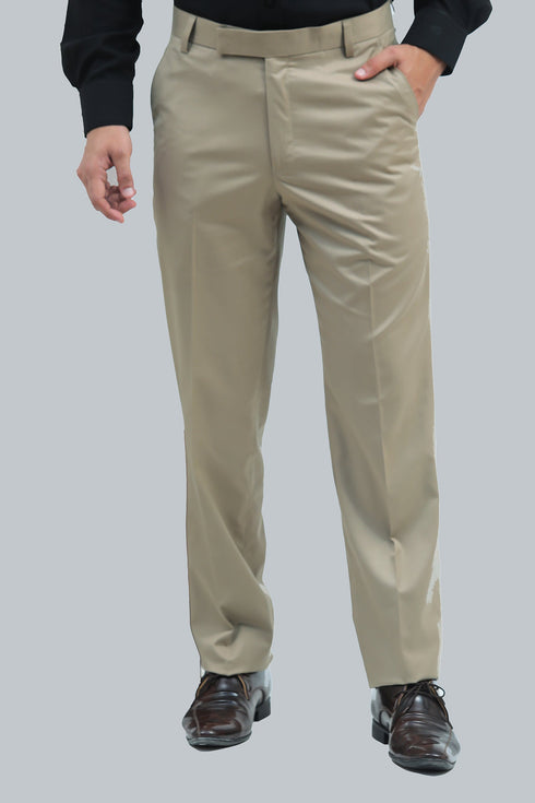 Veshbhoshaa Bluebird Men'S Tan Sheen Formal Trouser