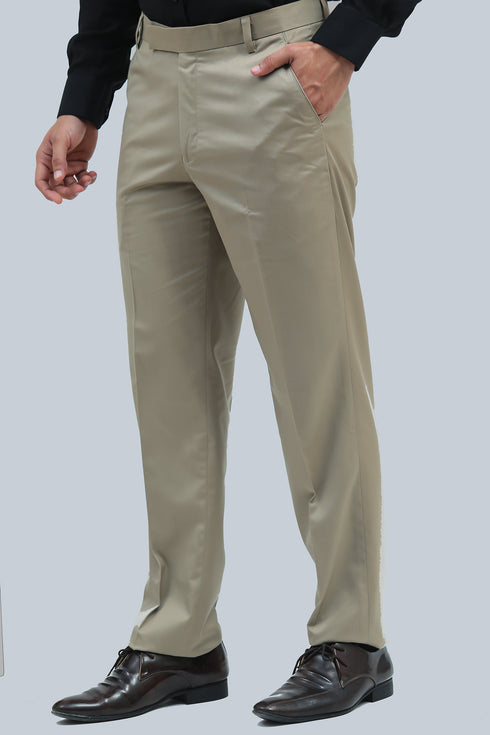 Veshbhoshaa Bluebird Men'S Tan Sheen Formal Trouser