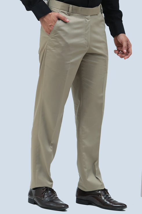 Veshbhoshaa Bluebird Men'S Tan Sheen Formal Trouser