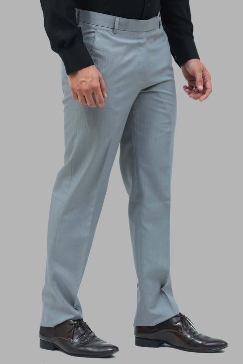Veshbhoshaa Bluebird Men'S Eagle Grey Formal Trouser