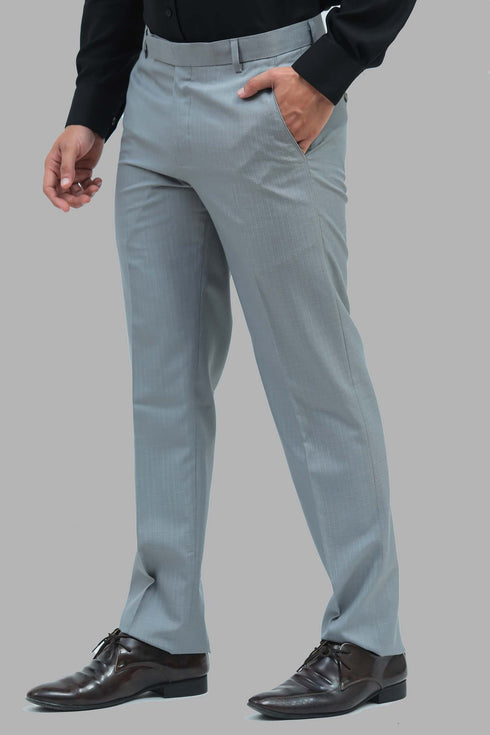 Veshbhoshaa Bluebird Men'S Eagle Grey Formal Trouser