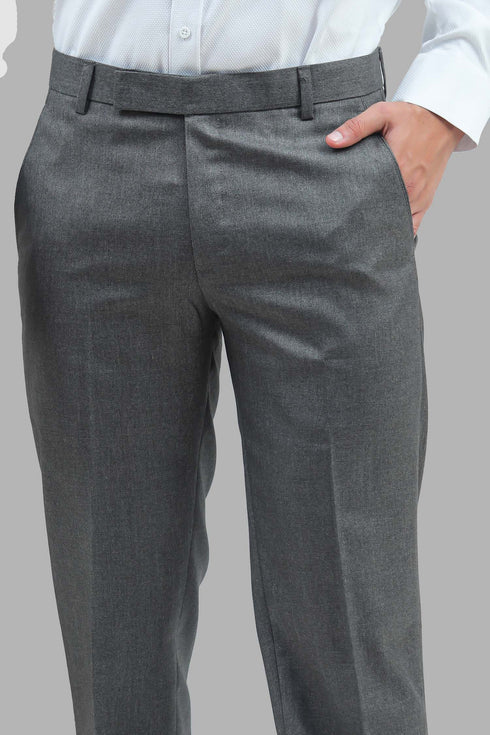 Veshbhoshaa Bluebird Men'S Iron Grey Formal Trouser
