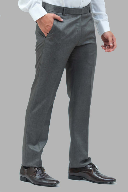 Veshbhoshaa Bluebird Men'S Iron Grey Formal Trouser