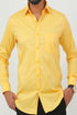 Veshbhoshaa Bluebird Men'S Yellow Cotton Lycra Formal Shirt