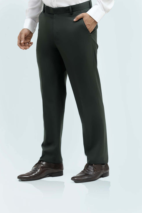 Veshbhoshaa Bluebird Men'S Olive Green Formal Trousers