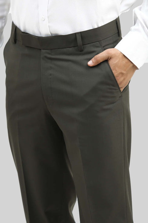 Veshbhoshaa Bluebird Men'S Army Green Formal Trouser