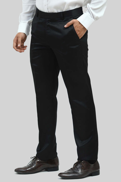 Veshbhoshaa Bluebird Men'S Black Sheen Formal Trouser