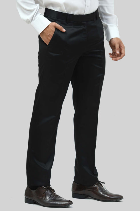 Veshbhoshaa Bluebird Men'S Black Sheen Formal Trouser