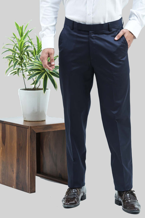 Veshbhoshaa Bluebird Men'S Blue Sheen Formal Trouser