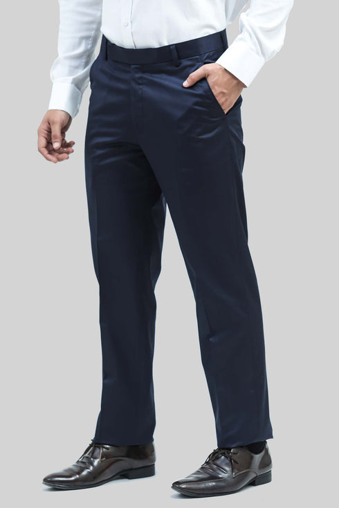Veshbhoshaa Bluebird Men'S Blue Sheen Formal Trouser