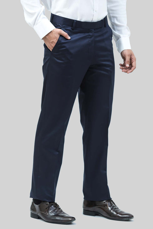 Veshbhoshaa Bluebird Men'S Blue Sheen Formal Trouser