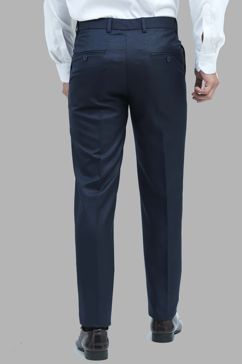 Veshbhoshaa Bluebird Men'S Blue Dobby Formal Trouser