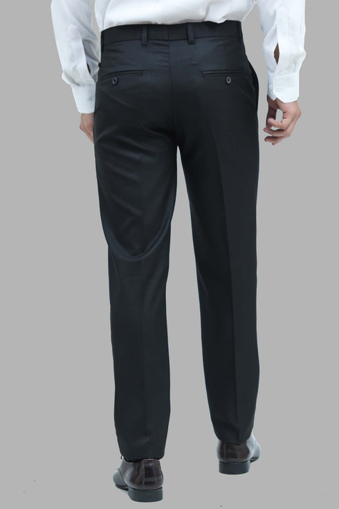 Veshbhoshaa Bluebird Men'S Black Dobby Formal Trouser