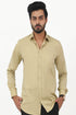 Veshbhoshaa Bluebird Men'S Khaki Color Cotton Lycra Formal Shirt