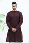 Veshbhoshaa Bluesaanchi Men'S Wine Matka Silk Kurta Set