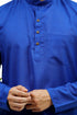 Veshbhoshaa Bluesaanchi Men'S Blue Matka Silk Kurta Set