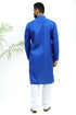 Veshbhoshaa Bluesaanchi Men'S Blue Matka Silk Kurta Set