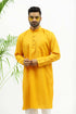 Veshbhoshaa Bluesaanchi Men'S Yellow Designer Matka Silk Kurta Set