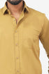 Veshbhoshaa Bluebird Men'S Sand Colour Cotton Lycra Formal Shirt