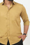 Veshbhoshaa Bluebird Men'S Sand Colour Cotton Lycra Formal Shirt