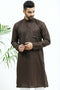 Veshbhoshaa Bluesaanchi Men'S Brown Matka Silk Kurta Set