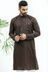 Veshbhoshaa Bluesaanchi Men'S Brown Matka Silk Kurta Set